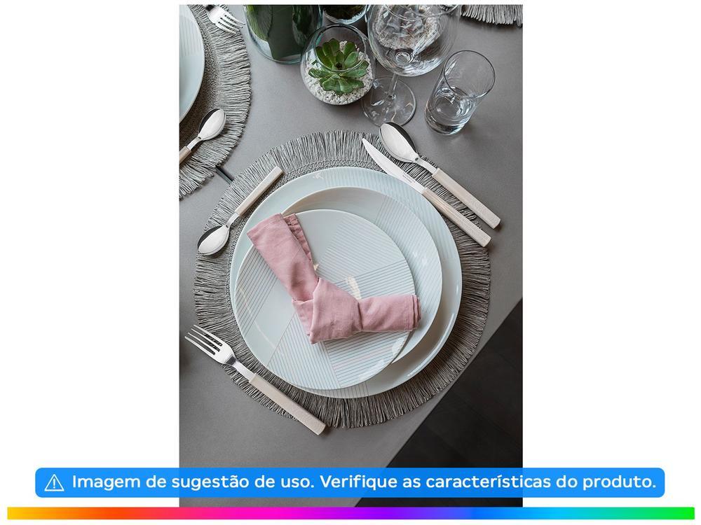 Aparelho de Jantar e Chá 20 Peças Tramontina Redondo de Porcelana Branco Grid 96589032 - 3