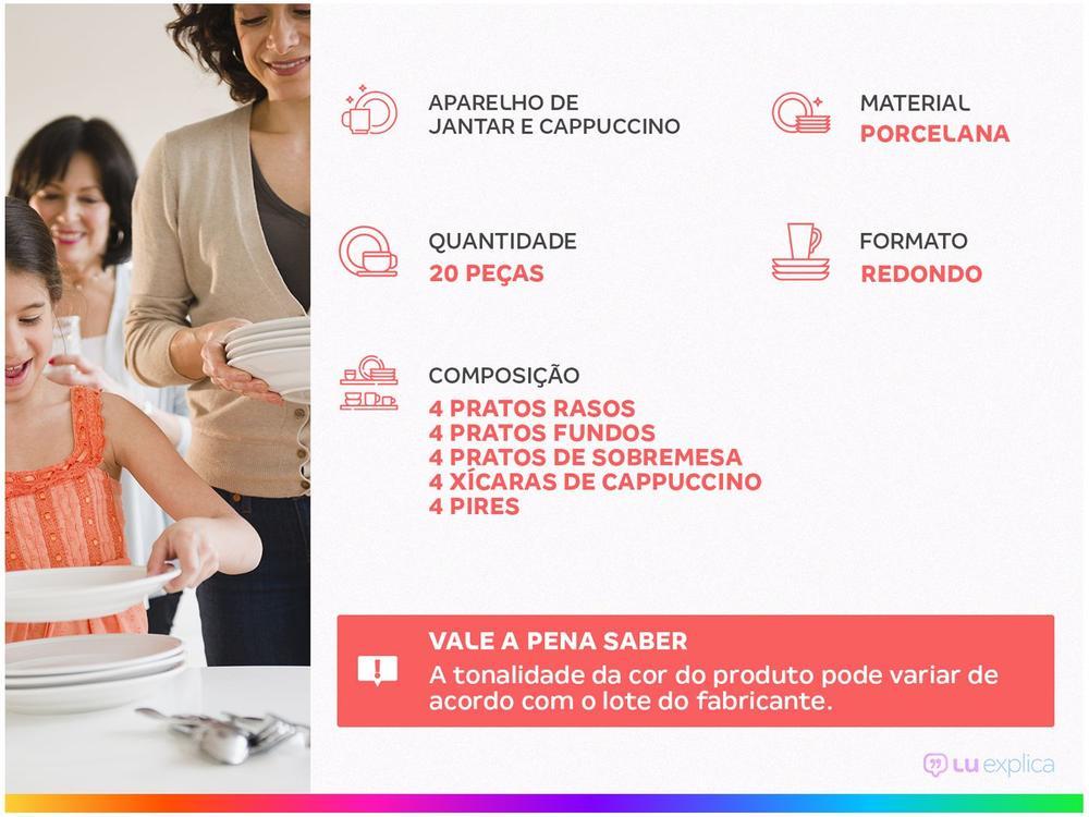 Aparelho de Jantar e Cappuccino 20 Peças Tramontina Redondo de Porcelana Cinza Arbo 96589038 - 12