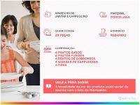 Aparelho de Jantar e Cappuccino 20 Peças Tramontina Redondo de Porcelana Cinza Arbo 96589038 - 12