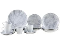 Aparelho de Jantar e Cappuccino 20 Peças Tramontina Redondo de Porcelana Cinza Arbo 96589038 - 1