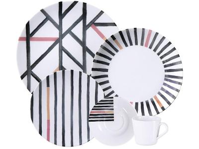 Aparelho de Jantar e Chá 20 Peças Tramontina Redondo de Porcelana Street 96589030