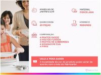 Aparelho de Jantar e Chá 20 Peças Tramontina Redondo de Porcelana Branco Nexus 96589046 - 2