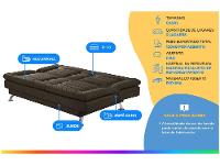 Sofá-cama Casal 3 Lugares Reclinável Maya - 2