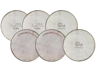 Jogo de Pratos de Porcelana Redondo Rasos Marrom Rústico para Churrasco Tramontina 6 Peças