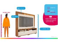 Estante Home para TV 70" 2 Portas Caemmun Fox 2.0 - 2