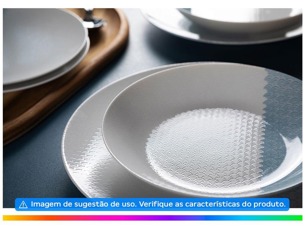 Aparelho de Jantar e Chá 20 Peças Tramontina Redondo de Porcelana Branco e Azul Aquarius 96589056 - 4