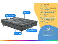 Sofá-cama Casal 3 Lugares Reclinável Maya - 2