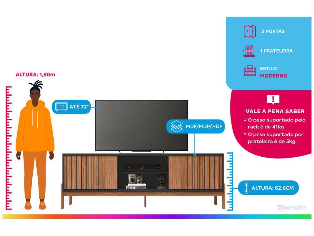 Rack para TV 72” 2 Portas Caemmun Tannen 1.8 - 2