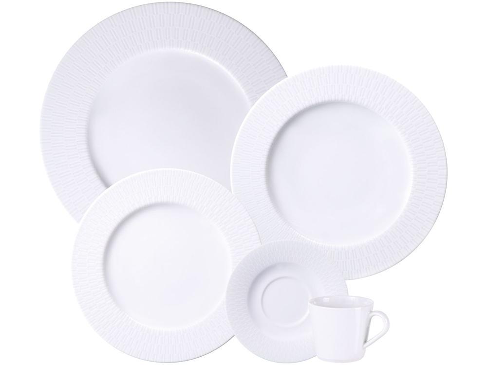 Aparelho de Jantar e Chá 20 Peças Tramontina Redondo de Porcelana Branco Santorini 96589026 - 1