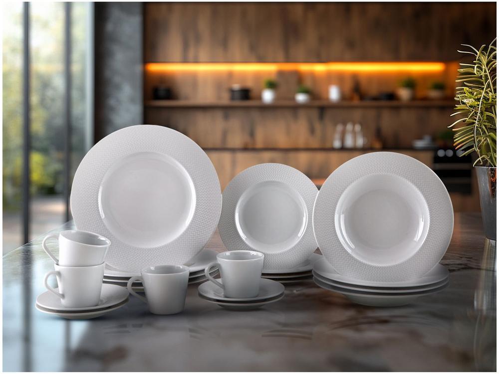 Aparelho de Jantar e Chá 20 Peças Tramontina Redondo de Porcelana Branco Mesh 96589028 - 4