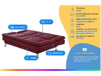 Sofá-cama Casal 3 Lugares Reclinável Maya - 2