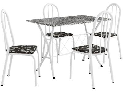 Mesa de Jantar 4 Cadeiras Retangular Branca Artefamol Ravena