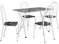 Mesa de Jantar 4 Cadeiras Retangular Branca Artefamol Ravena - 4