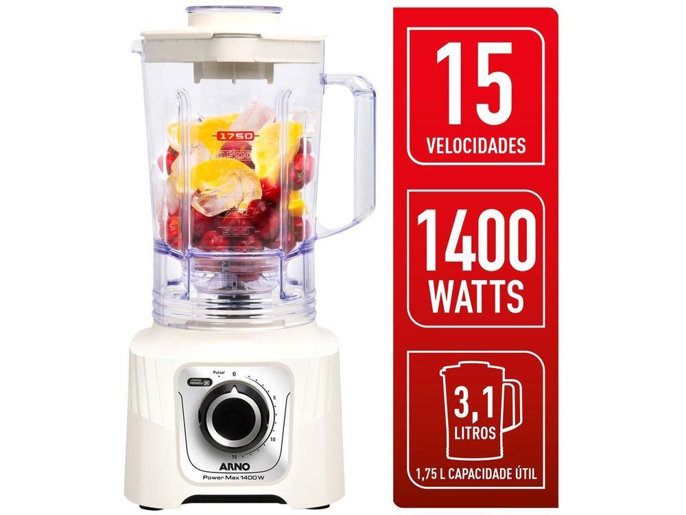 Liquidificador Arno Power Max LN64 15 Velocidades 1400W Marfim - 33