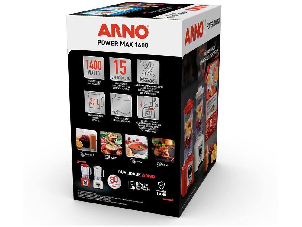 Liquidificador Arno Power Max LN64 15 Velocidades 1400W Marfim - 17