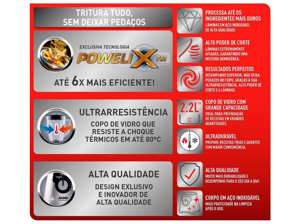 Liquidificador Arno Ultraforce Inox Jarra de Vidro LN92 - 12