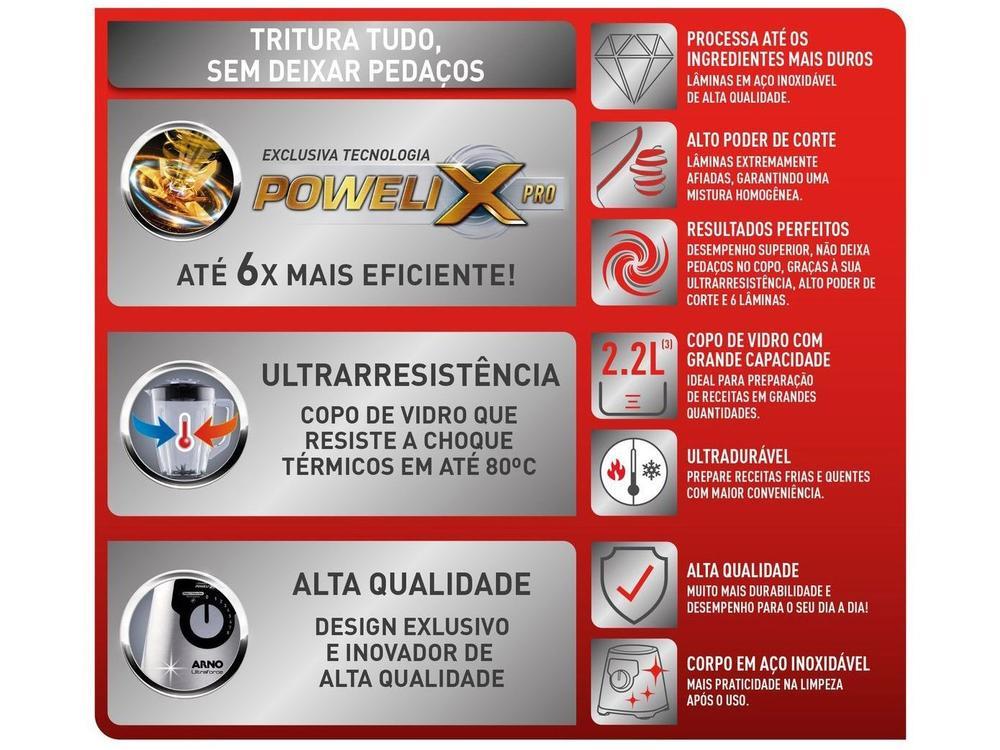 Liquidificador Arno Ultraforce Inox Jarra de Vidro LN92 - 2