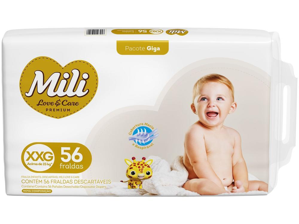 Fralda Mili Premium Love & Care Tam. XXG acima de 15kg 56 Unidades - 9