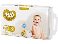 Fralda Mili Premium Love & Care Tam. XXG acima de 15kg 56 Unidades
