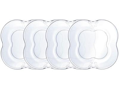 Jogo de Pratos de Vidro Quadrado Raso Transparente de Sobremesa Wolff Butterfly 4 peças