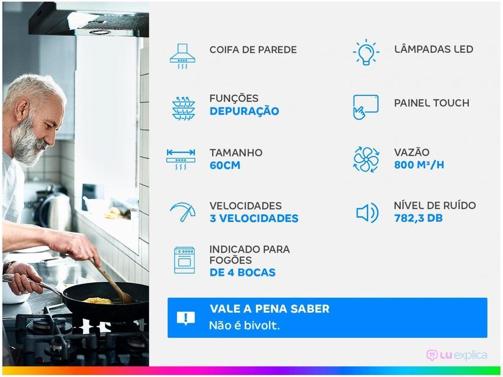 Coifa de Parede Electrolux 60cm Inox 4 Bocas Experience CE6TF - 10