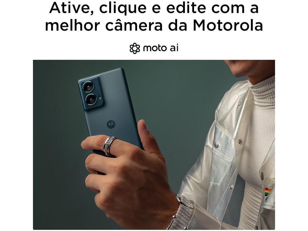 Smartphone Motorola Edge 50 Fusion 256GB Blue Teal 5G 8GB RAM 6,7" Câmera Sony Dupla Selfie 32MP Dual Chip - 16