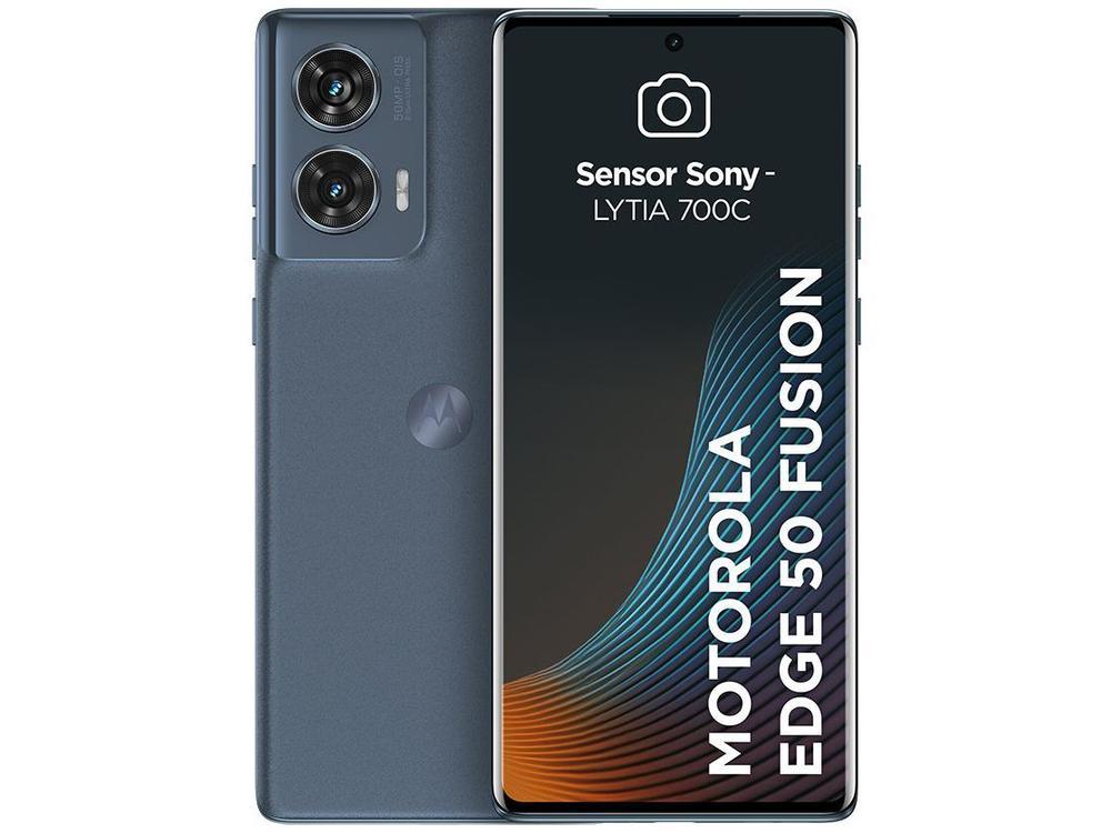 Smartphone Motorola Edge 50 Fusion 256GB Blue Teal 5G 8GB RAM 6,7" Câmera Sony Dupla Selfie 32MP Dual Chip - 6