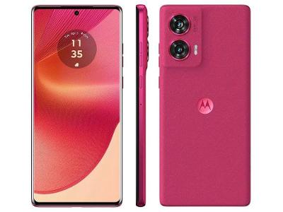 Smartphone Motorola Edge 50 Fusion 256GB Pink Vegan Suede 5G 16GB RAM 6,7" Câmera Sony Dupla Selfie 32MP Dual Chip