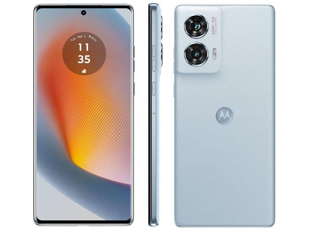 Smartphone Motorola Edge 50 Fusion 256GB Light Blue Vegan Leather 5G 8GB RAM 6,7" Câmera Sony Dupla Selfie 32MP Dual Chip - 10