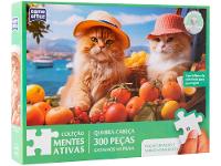 Quebra-cabeça 300 Peças Game Office Gatinhos na - 1