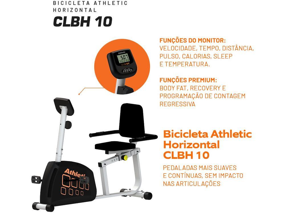 Bicicleta Ergométrica Horizontal Athletic CLBH10 Magnética 150kg - 12