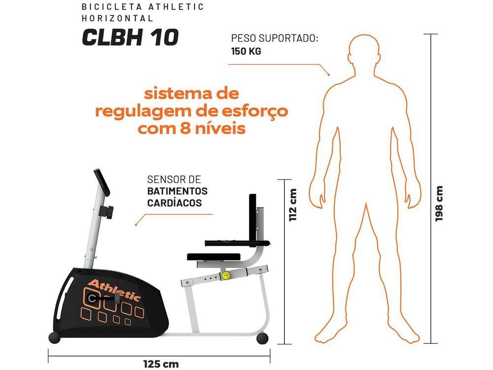 Bicicleta Ergométrica Horizontal Athletic CLBH10 Magnética 150kg - 8