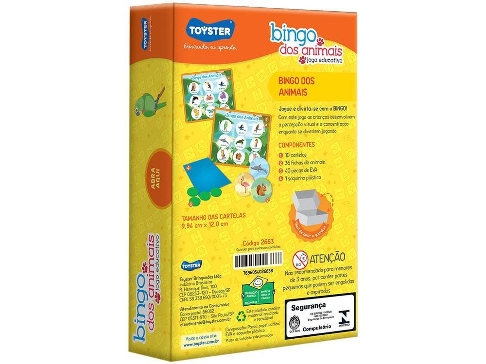 Jogo Bingo dos Animais Tabuleiro  - 6