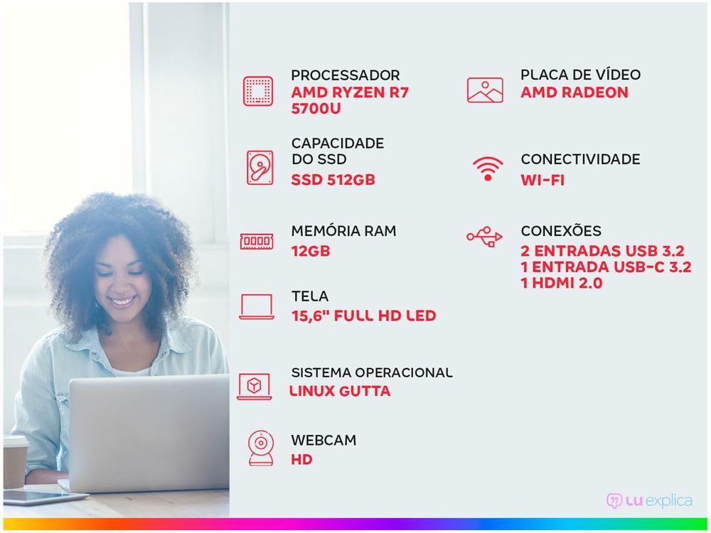 Notebook Acer Aspire 5 A515-45-R36L AMD Ryzen R7 12GB RAM SSD 512 GB  15,6" Full HD Linux NX.AYDAL.00N - 2