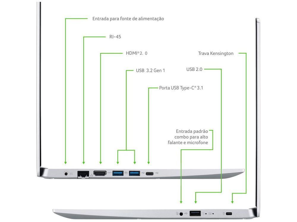 Notebook Acer Aspire 5 A515-45-R36L AMD Ryzen R7 12GB RAM SSD 512 GB  15,6" Full HD Linux NX.AYDAL.00N - 5
