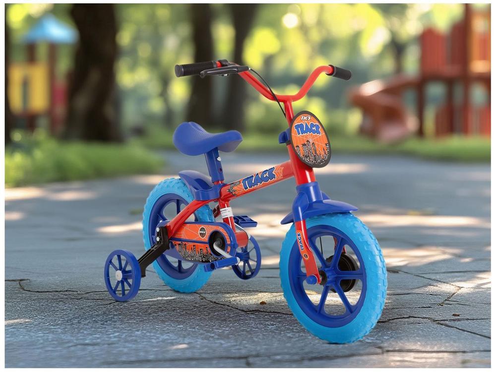 Bicicleta Infantil Aro 12 TK3 Track Arco Íris Vermelho e Azul com Rodinhas - 2