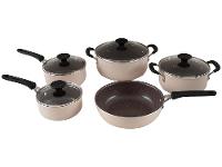 Jogo de Panelas Tramontina Antiaderente de Alumínio Rosa Trufado 5 peças Tunis - 15