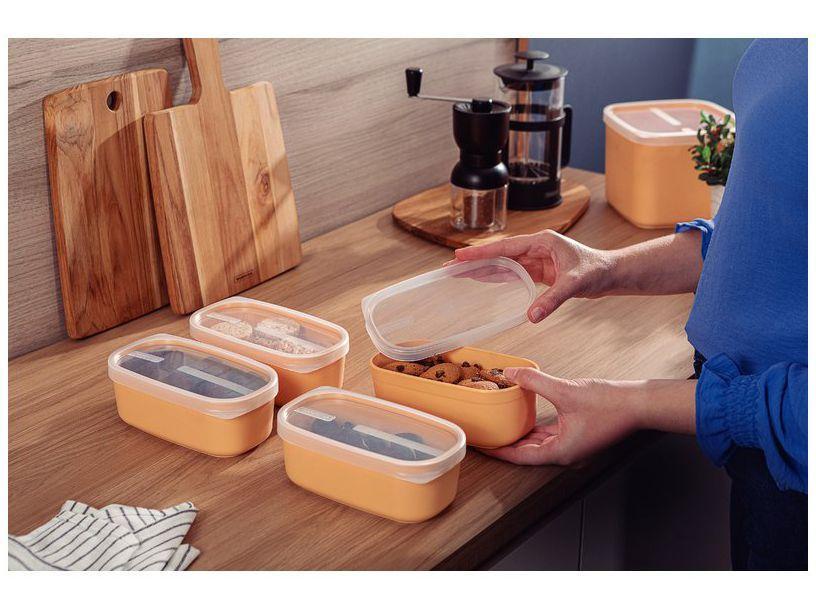 Jogo de Potes de Polipropileno Hermético Tramontina Mixcolor com Tampa Retangular 7 Peças - 18