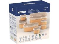 Jogo de Potes de Polipropileno Hermético Tramontina Mixcolor com Tampa Retangular 7 Peças - 12