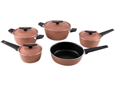 Jogo de Panelas Tramontina Antiaderente de Alumínio Coral 5 peças Spezia Excellent