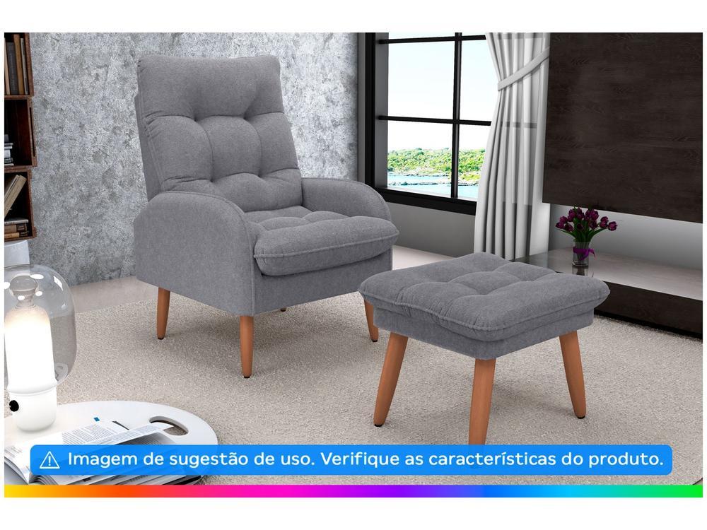 Puff Retangular Cinza Nantes Matrix - 2