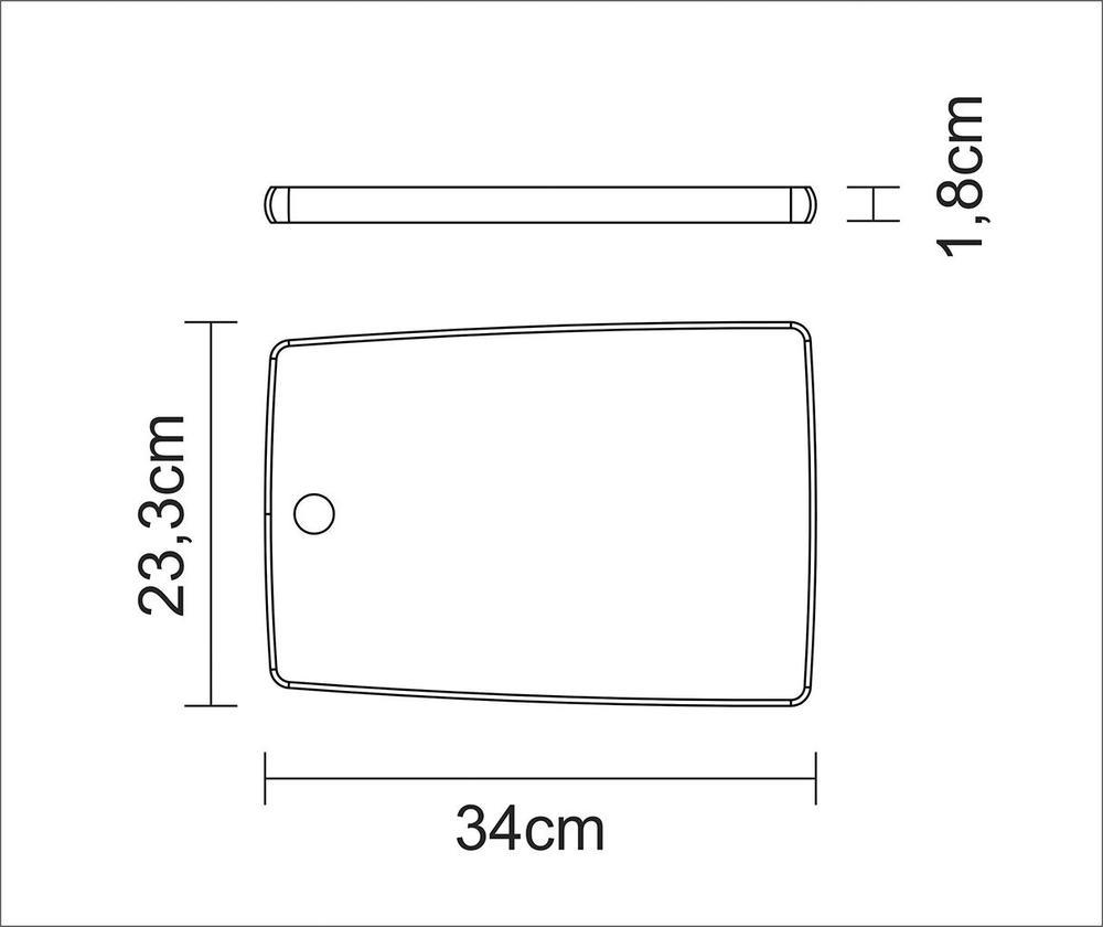 Tábua de Corte de Madeira Retangular Tramontina Kitchen 34x23cm - 11