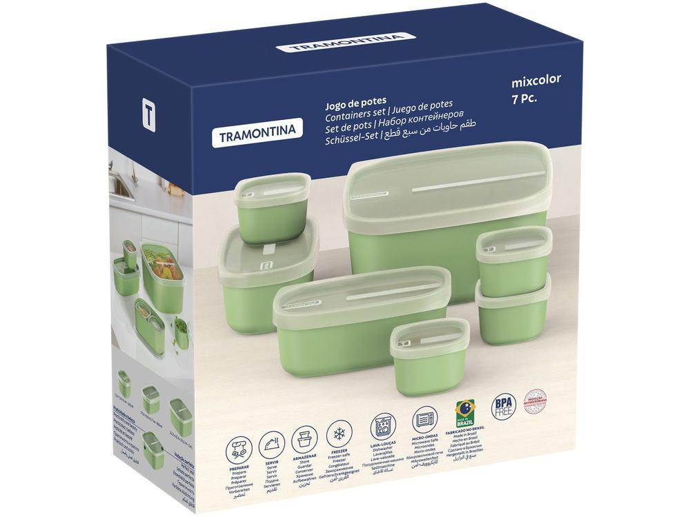 Jogo de Potes Hermético Tramontina com Tampa Mixcolor 7 Peças - 13