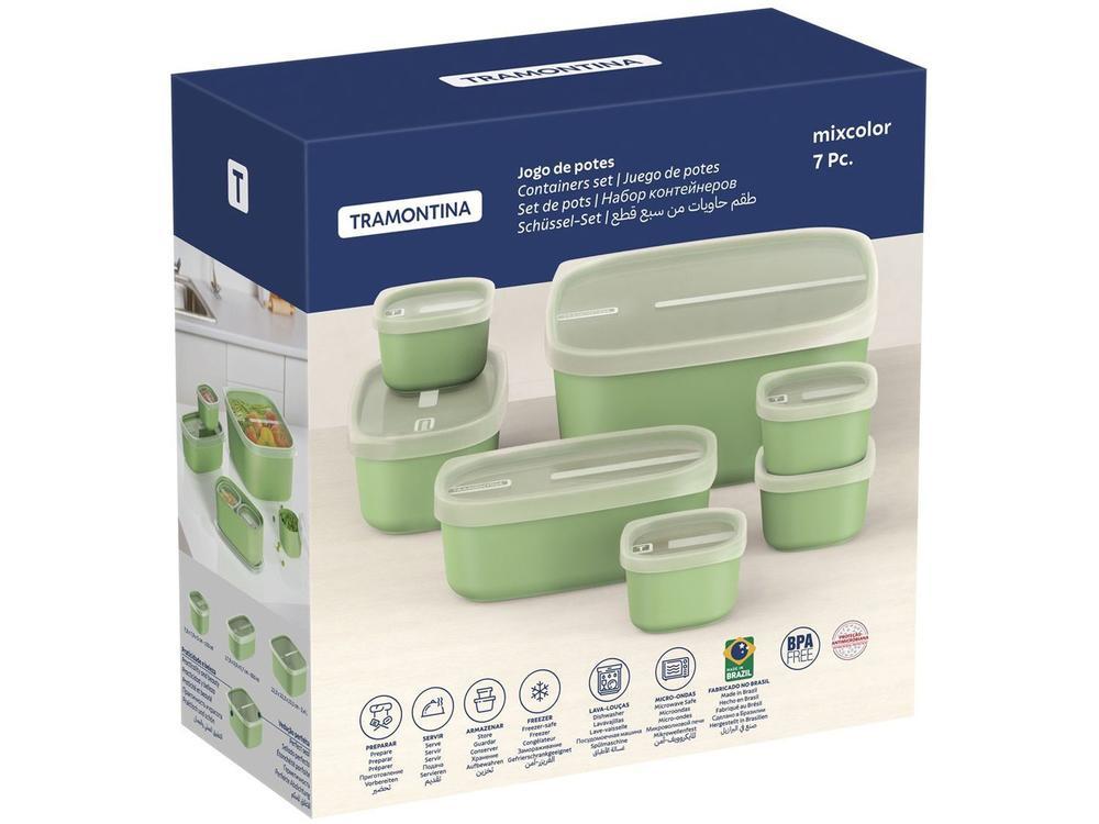 Jogo de Potes Hermético Tramontina com Tampa Mixcolor 7 Peças - 14
