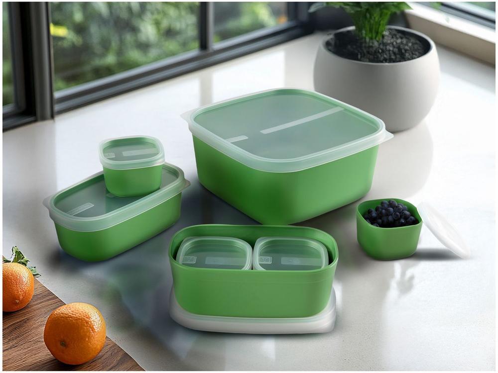 Jogo de Potes Hermético Tramontina com Tampa Mixcolor 7 Peças - 2