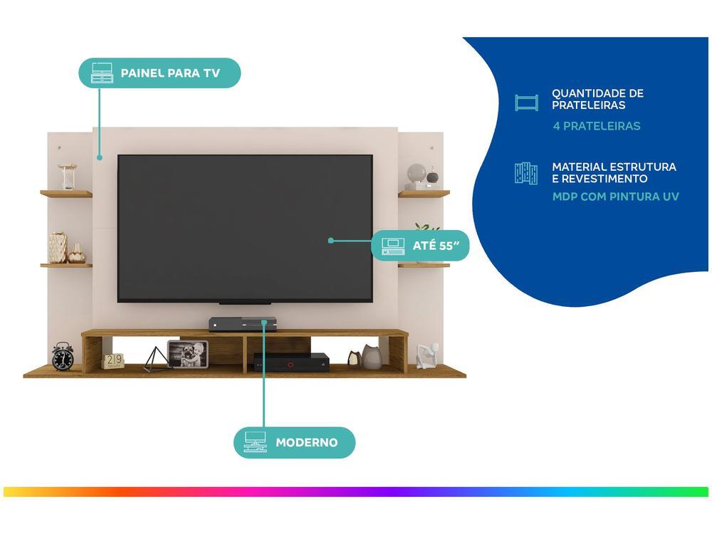 Painel para TV até 55" Caemmun Domínio 4 Prateleiras - 2