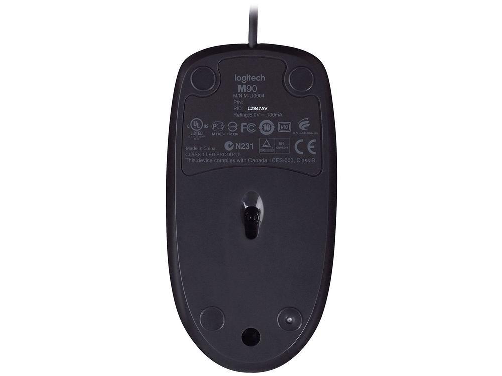 Mouse Logitech Óptico 1000DPI 3 Botões M90 - 9