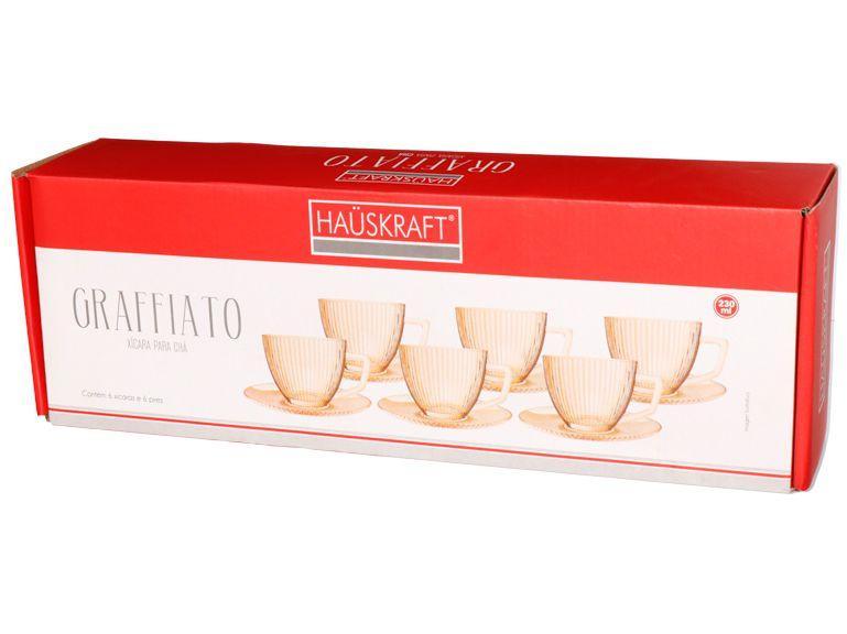 Jogo de Xícaras de Chá 230ml Hauskraft Graffiato 6 Peças - 4