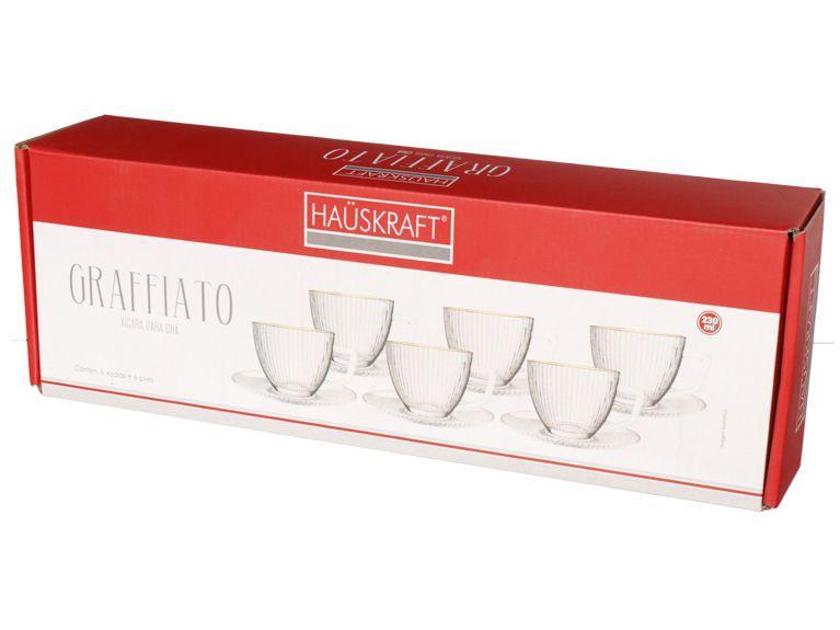 Jogo de Xícaras de Chá 230ml Hauskraft Graffiato 6 Peças - 4