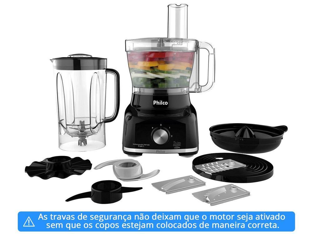 Multiprocessador de Alimentos Philco 1700W Preto PMP1600P 9 em 1 - 2